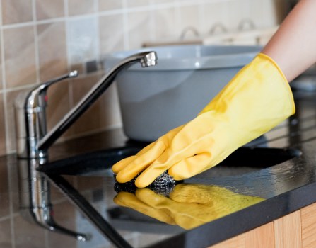 Kitchen and bathroom domestic cleaning in a Pimlico home