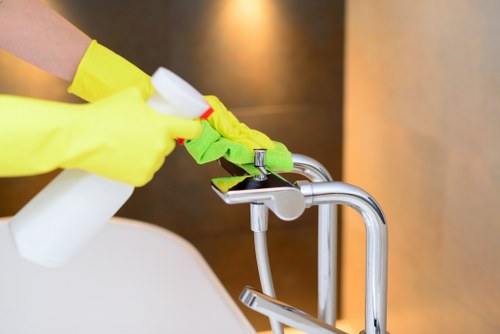 Local deep cleaning team working in a Pimlico apartment